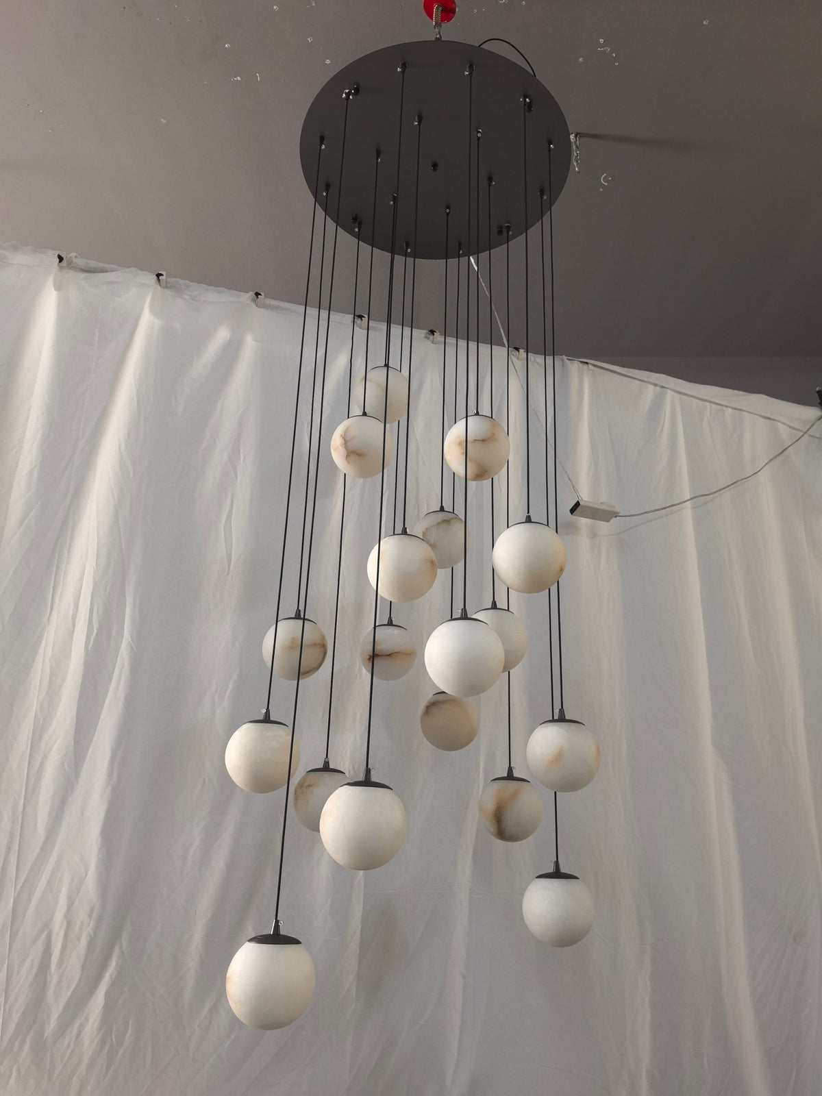 Faye Marble Bubble Chandelier ceiling canopy and hanging globes