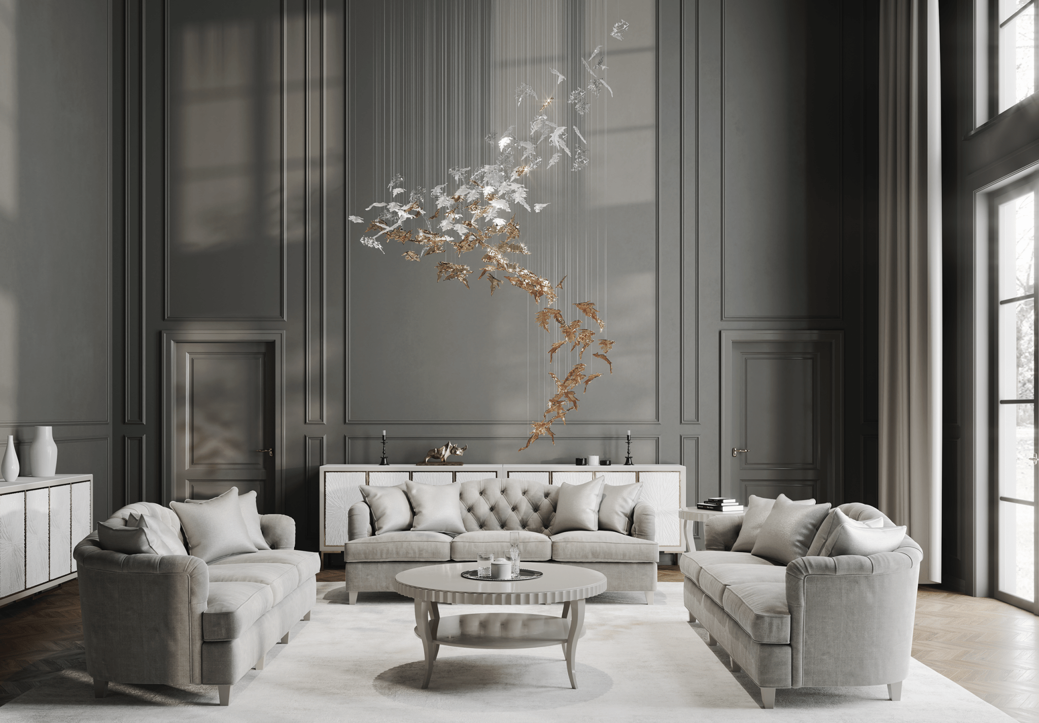 Flying Leaves Chandelier