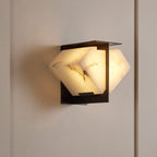 Folded Halo Alabaster Wall Sconce by Bling Lighting Studio