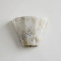 Fun Guy Alabaster Wall Sconce — W 17.5cm x H 14.5cm / W 6.8″ x H 5.7″ / Brass & White