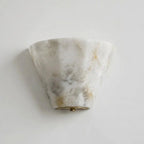 Fun Guy Alabaster Wall Sconce — W 17.5cm x H 14.5cm / W 6.8″ x H 5.7″ / Brass & White