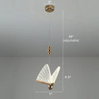 Gold Butterfly Led Chandelier close-up detail of butterfly LED pendant light