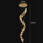 Gold dimmable high ceiling crystal chandelier detail view