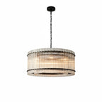 Grand Tiered Chandelier with Fluted Glass Rod by Bling Lighting Studio