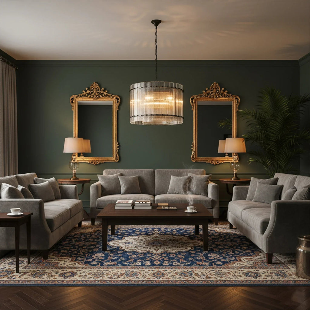 Grand Tiered Chandelier with Fluted Glass Rod by Bling Lighting Studio