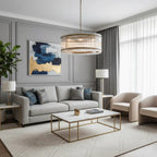 Grand Tiered Chandelier with Fluted Glass Rod by Bling Lighting Studio