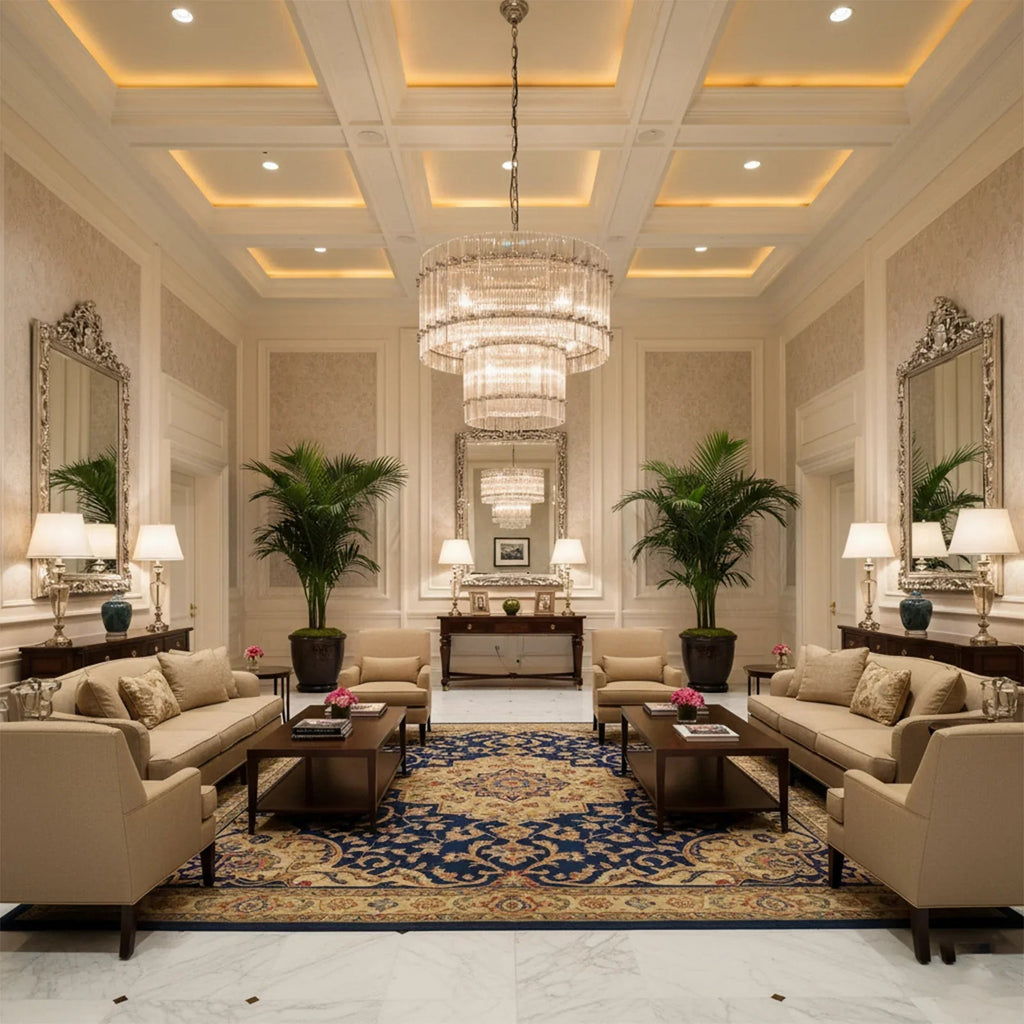 Grand Tiered Chandelier with Fluted Glass Rod by Bling Lighting Studio