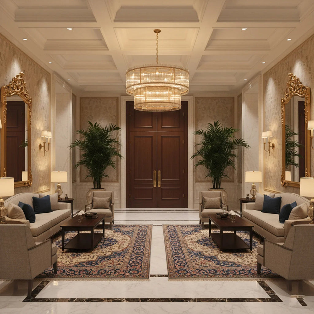Grand Tiered Chandelier with Fluted Glass Rod by Bling Lighting Studio