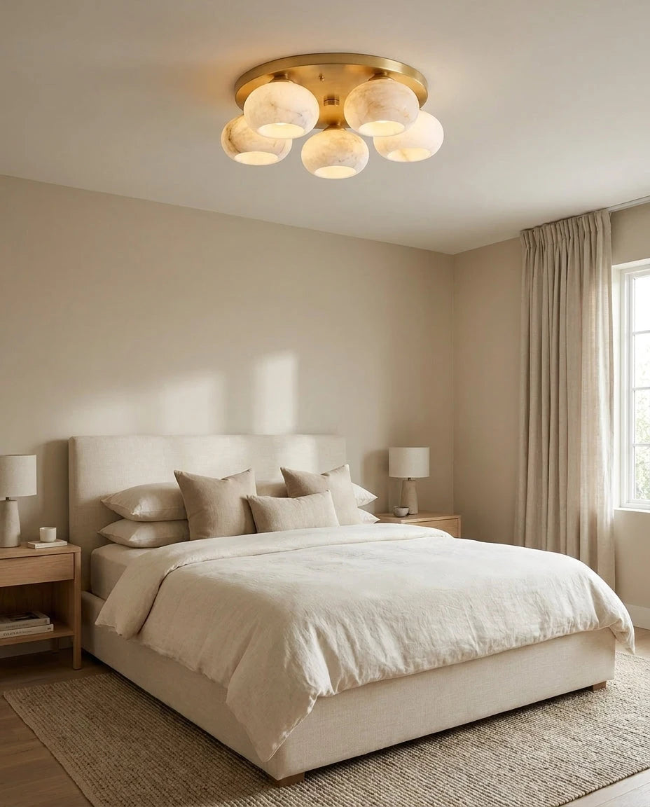 Hailie Five-Light Alabaster Flush Mount, product view 3