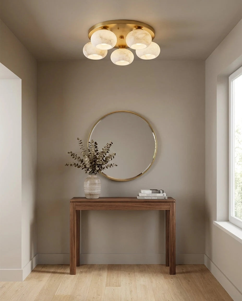 Hailie Five-Light Alabaster Flush Mount, product view 4