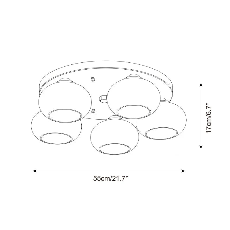 Hailie Five-Light Alabaster Flush Mount, product view 5
