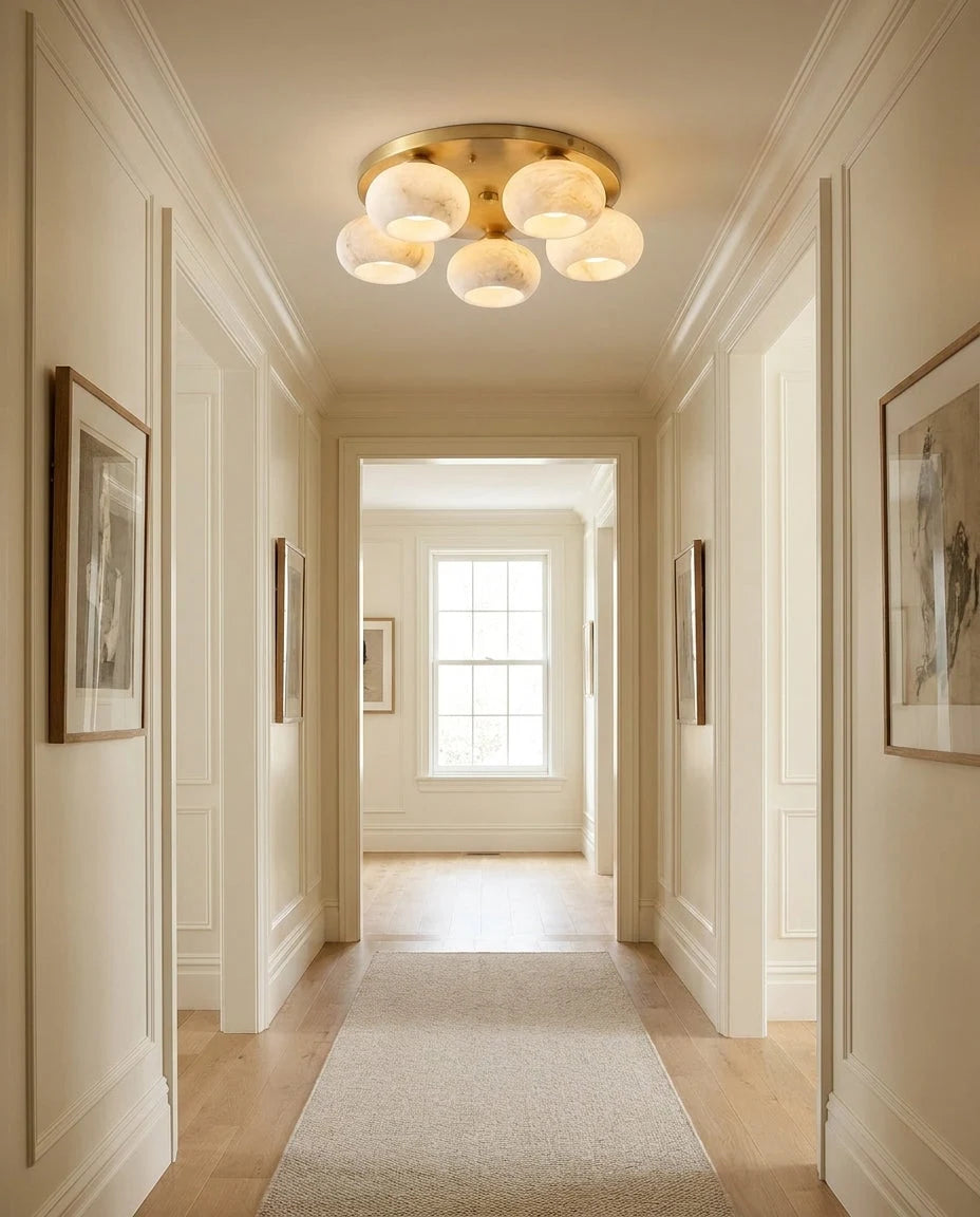 Hailie Five-Light Alabaster Flush Mount, product view 7
