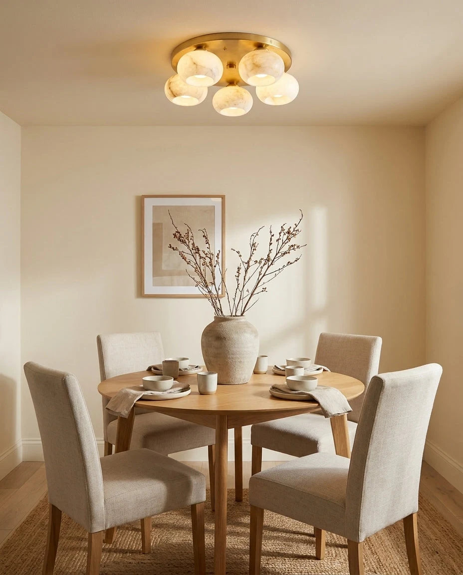 Hailie Five-Light Alabaster Flush Mount, product view 8