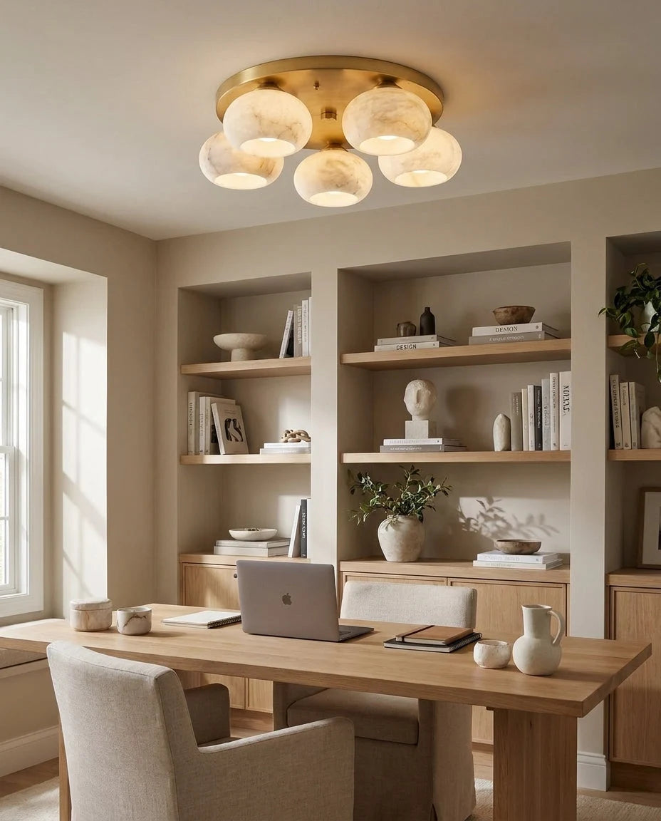 Hailie Five-Light Alabaster Flush Mount, product view 10