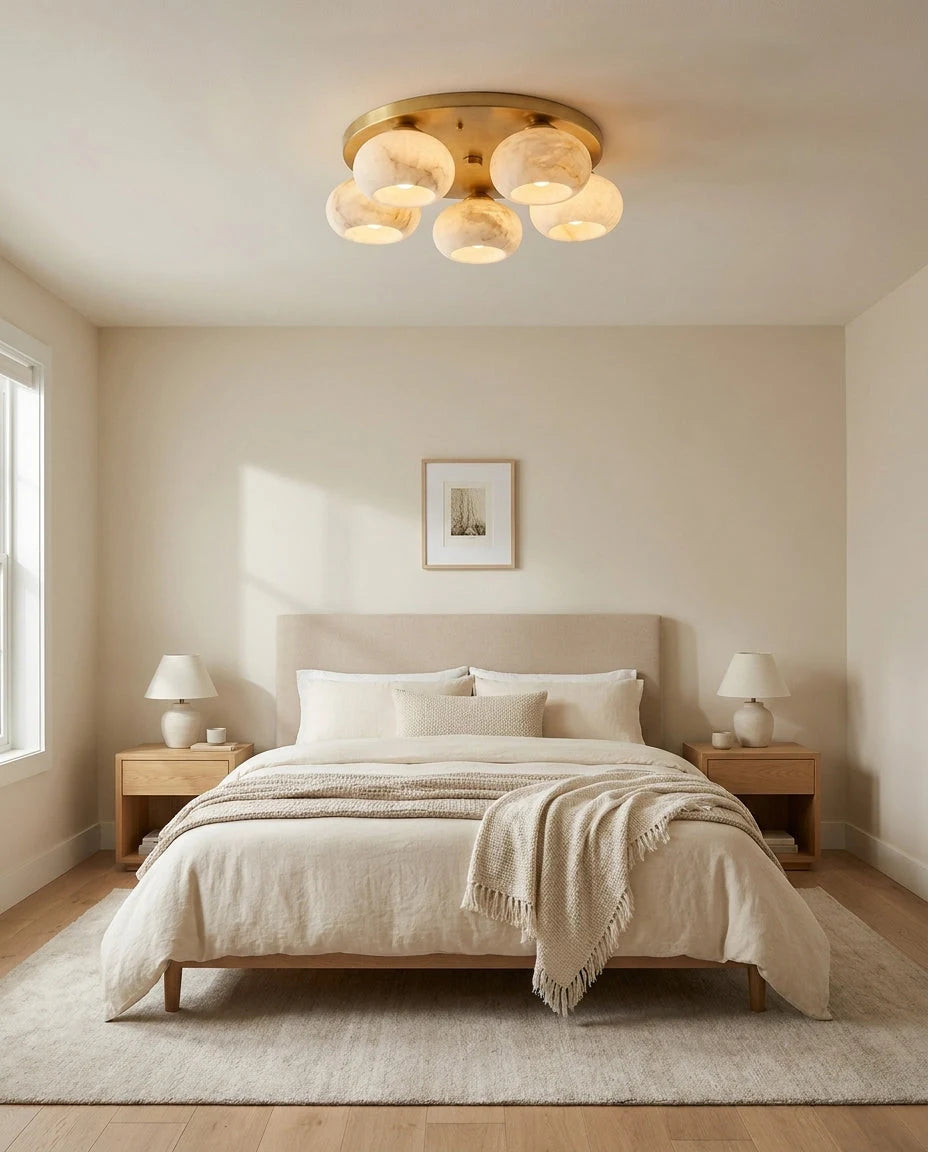Hailie Five-Light Alabaster Flush Mount, product view 11