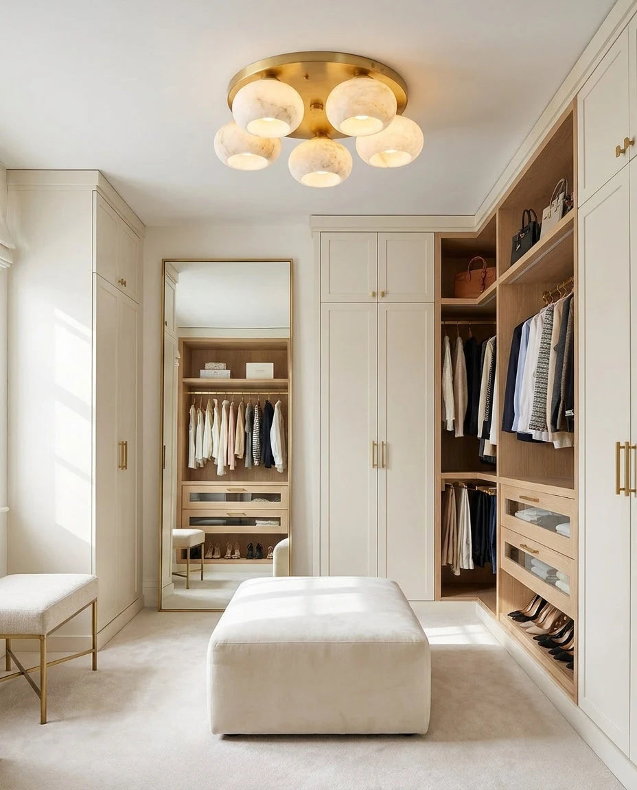 Hailie Five-Light Alabaster Flush Mount, product view 12
