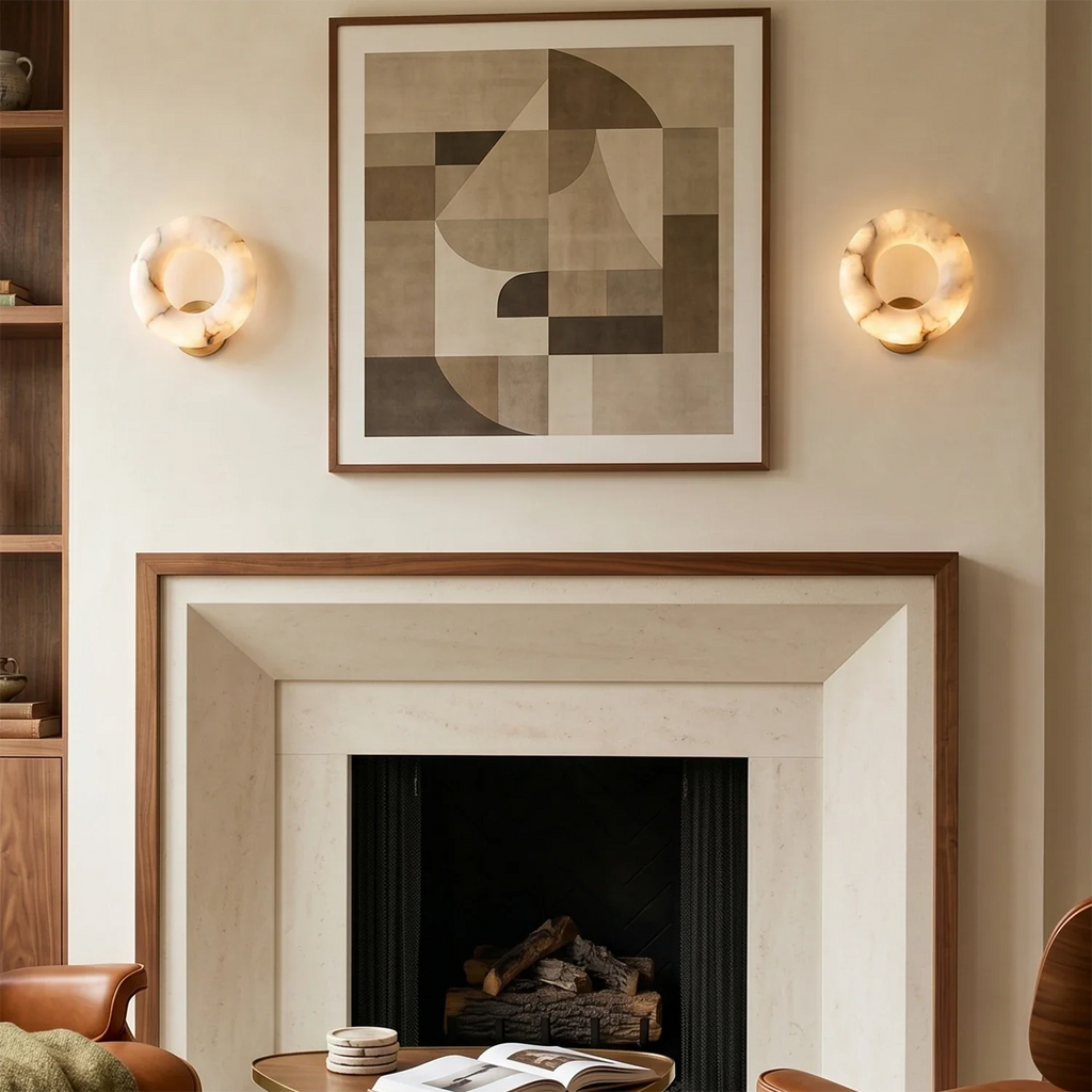 Halo Alabaster Wall Sconce by Bling Lighting Studio