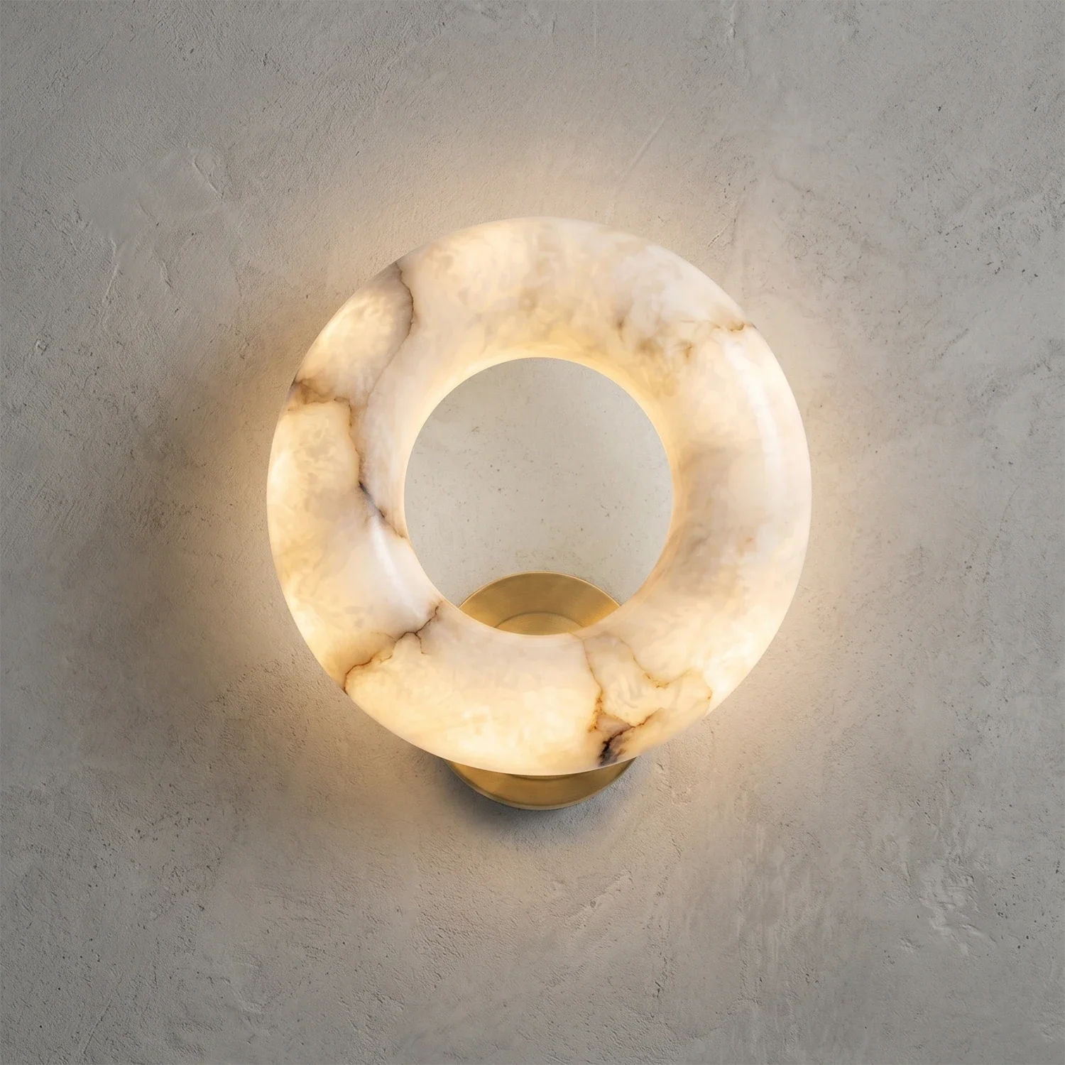 Halo Alabaster Wall Sconce by Bling Lighting Studio