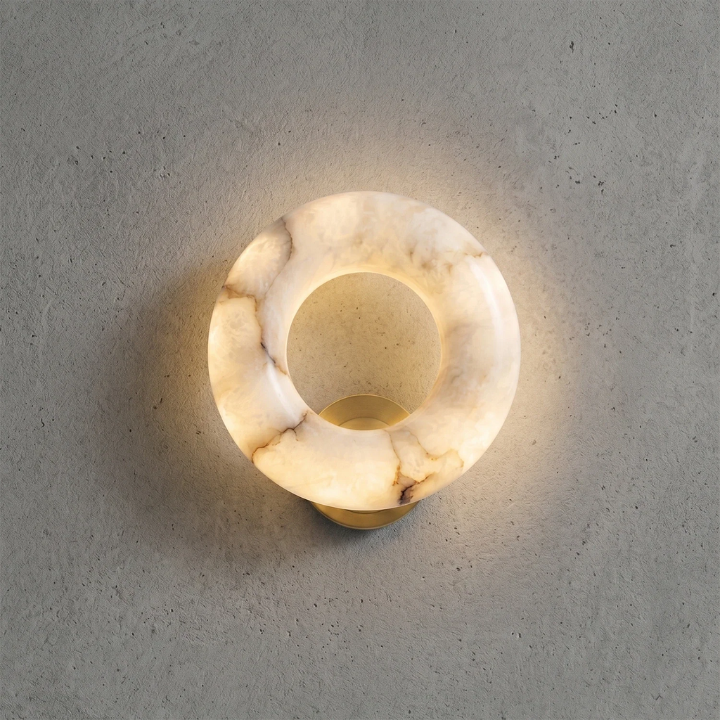 Halo Alabaster Wall Sconce by Bling Lighting Studio