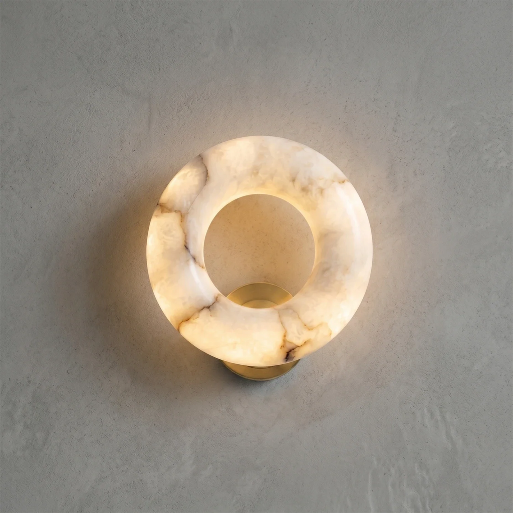 Halo Alabaster Wall Sconce by Bling Lighting Studio