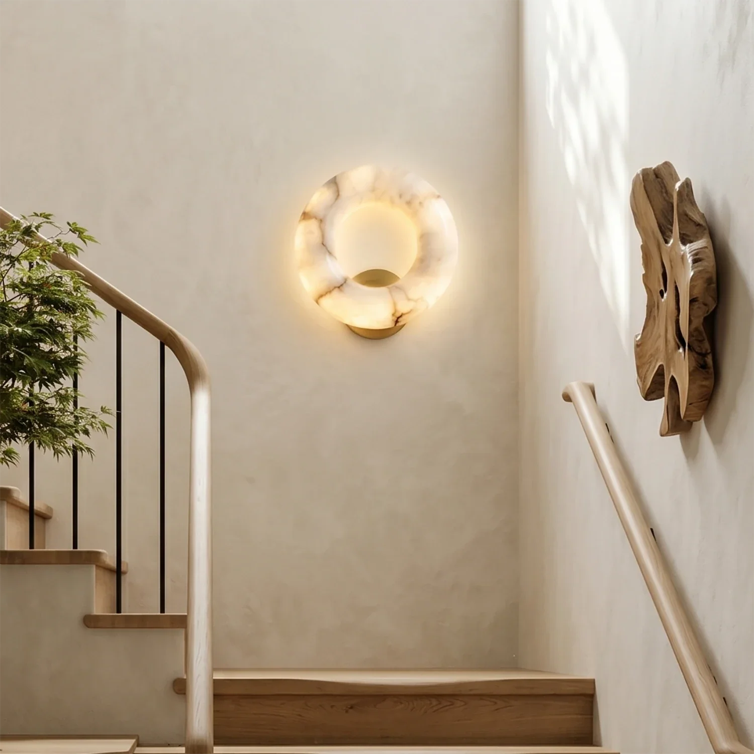 Halo Alabaster Wall Sconce by Bling Lighting Studio