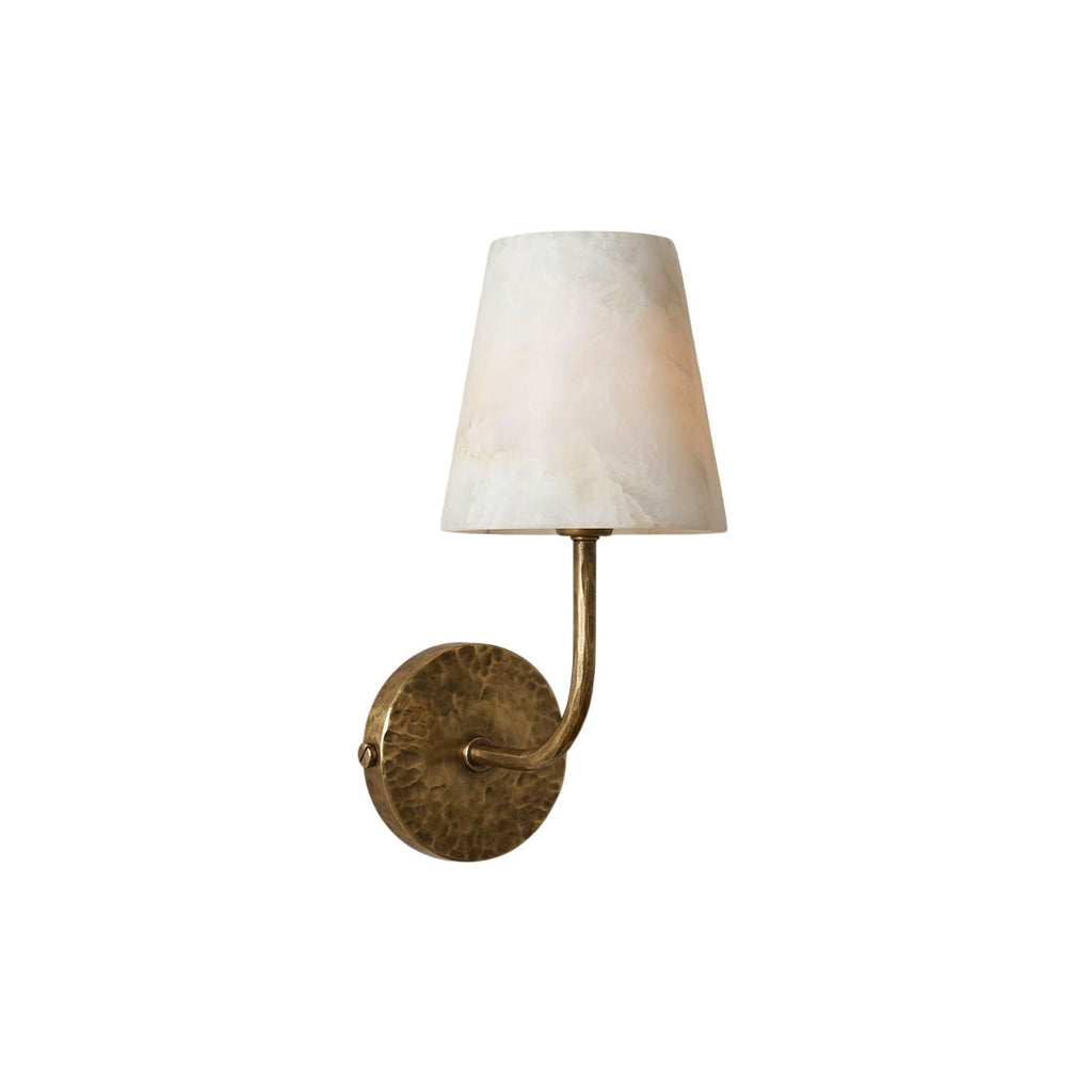 Hammered-Metal Alabaster Wall Sconce, product view 1