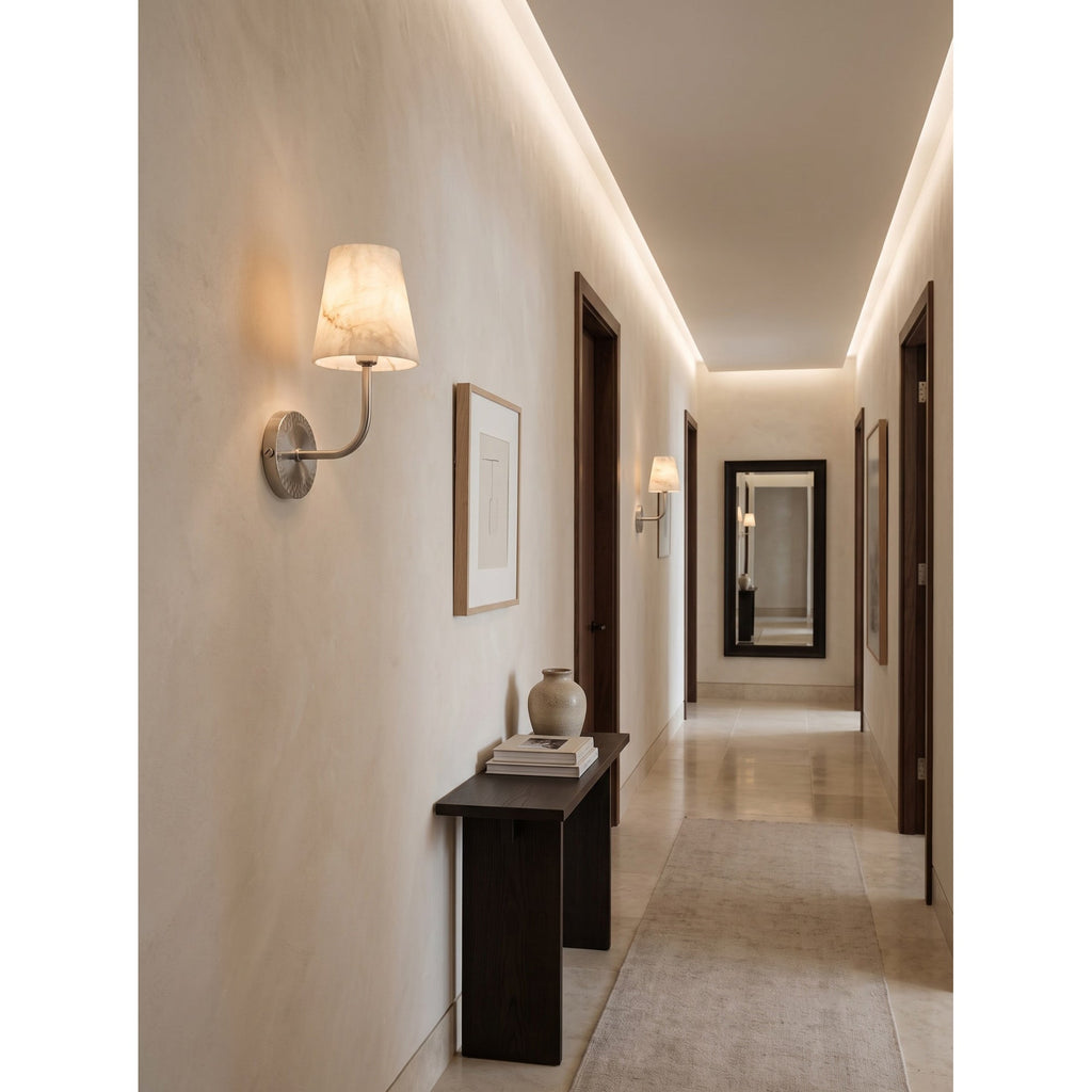 Hammered-Metal Alabaster Wall Sconce, product view 7