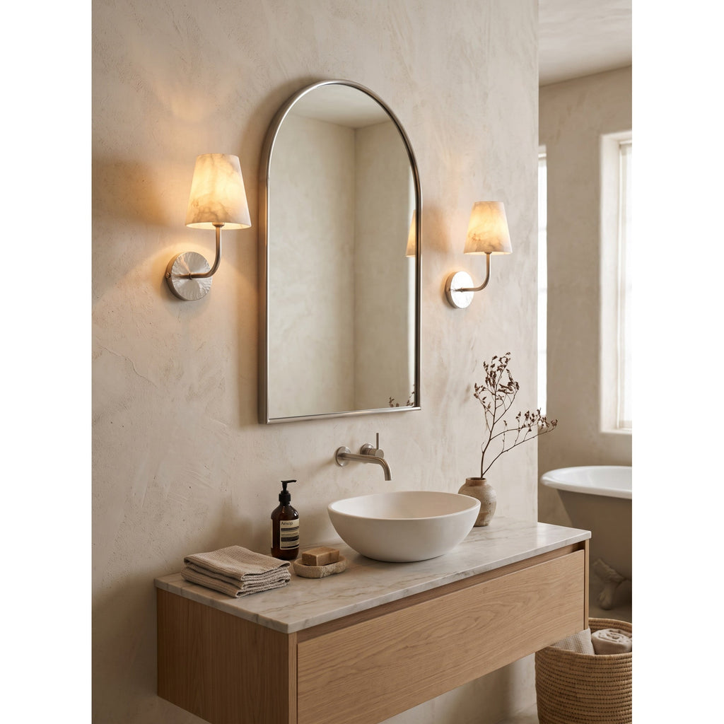 Hammered-Metal Alabaster Wall Sconce, product view 9