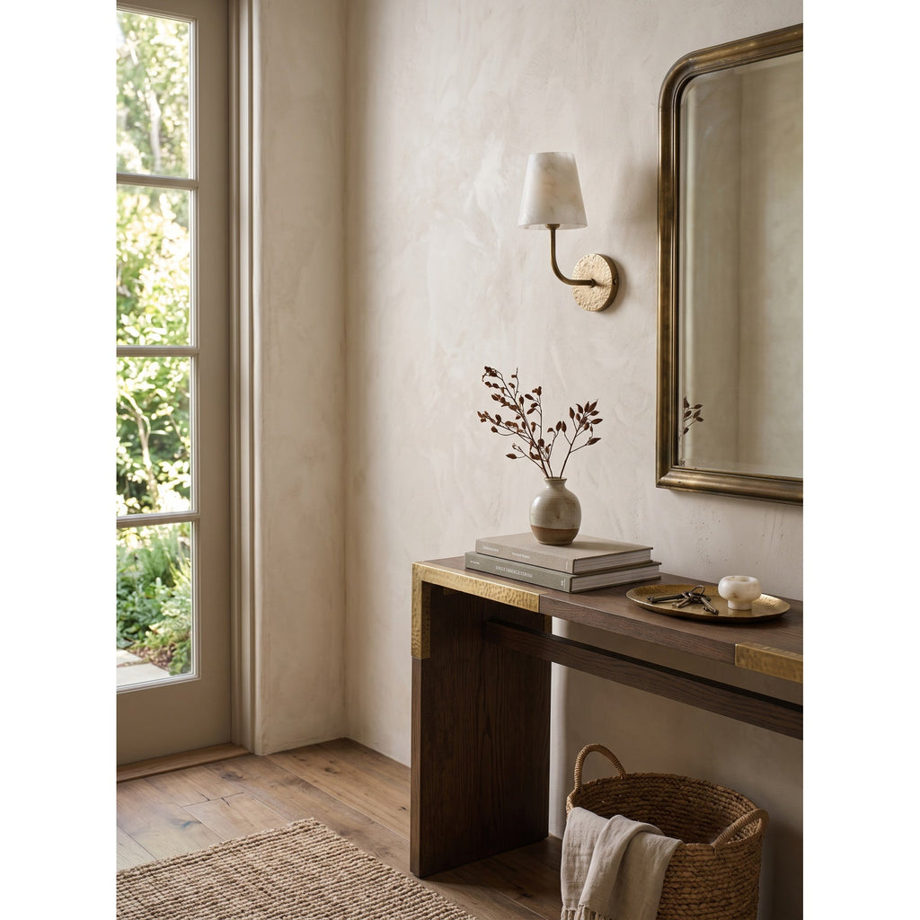 Hammered-Metal Alabaster Wall Sconce, product view 10