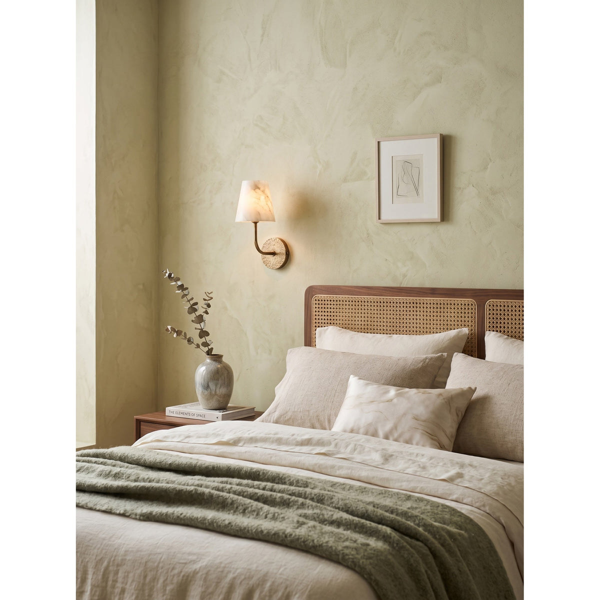 Hammered-Metal Alabaster Wall Sconce, product view 15