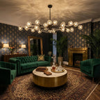 Hand-Cut Crystal Orb Branching Chandelier by Bling Lighting Studio