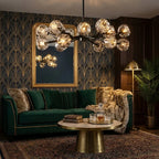 Hand-Cut Crystal Orb Branching Chandelier by Bling Lighting Studio