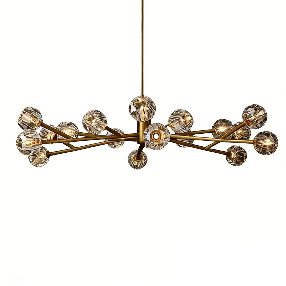 Hand-Cut Crystal Orb Branching Chandelier by Bling Lighting Studio