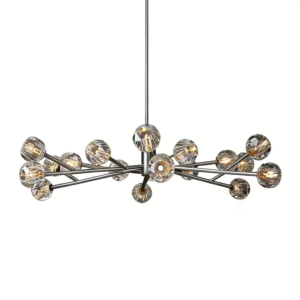 Hand-Cut Crystal Orb Branching Chandelier by Bling Lighting Studio
