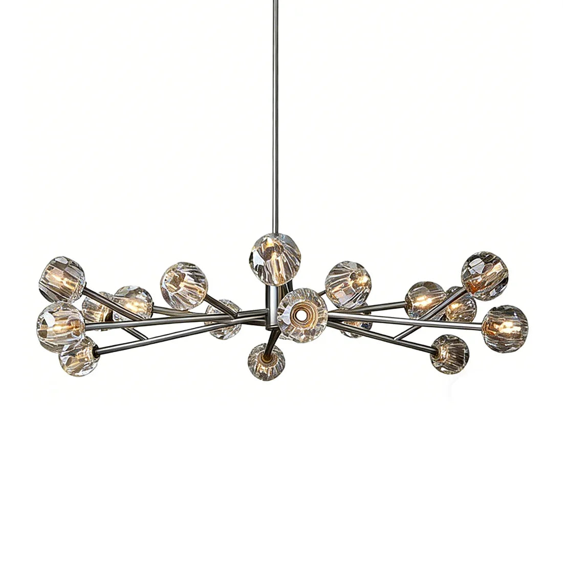 Hand-Cut Crystal Orb Branching Chandelier by Bling Lighting Studio