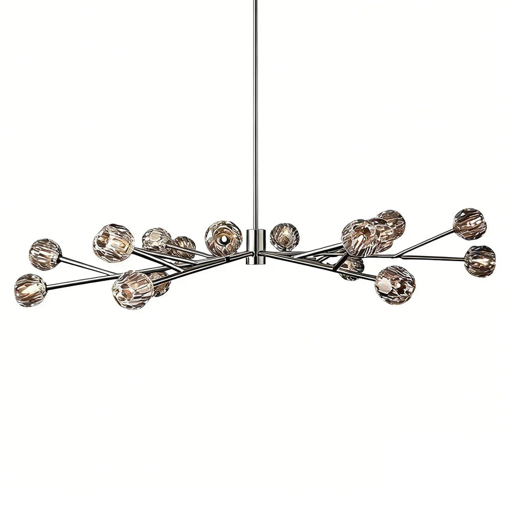 Hand-Cut Crystal Orb Branching Chandelier by Bling Lighting Studio