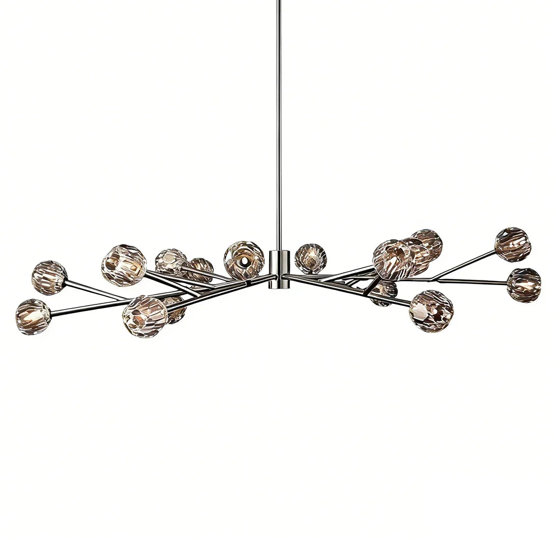 Hand-Cut Crystal Orb Branching Chandelier by Bling Lighting Studio