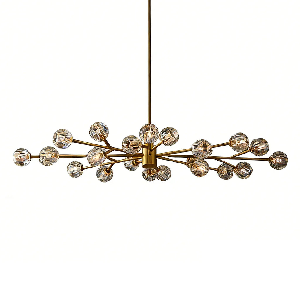 Hand-Cut Crystal Orb Branching Chandelier by Bling Lighting Studio