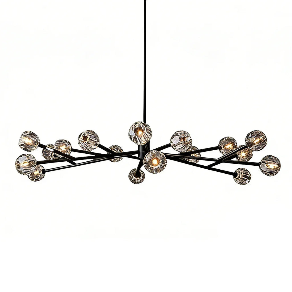 Hand-Cut Crystal Orb Branching Chandelier by Bling Lighting Studio