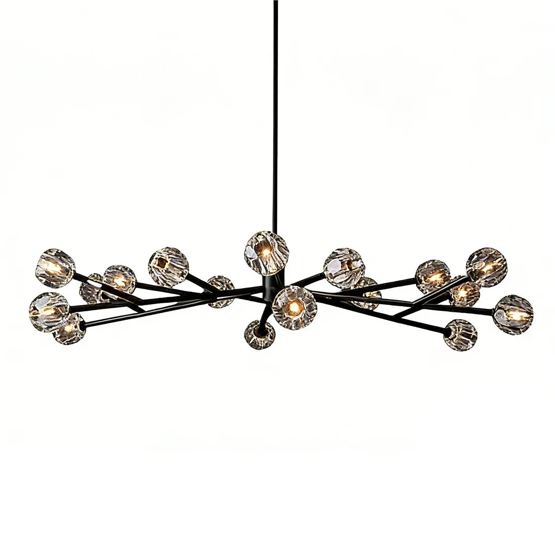 Hand-Cut Crystal Orb Branching Chandelier by Bling Lighting Studio