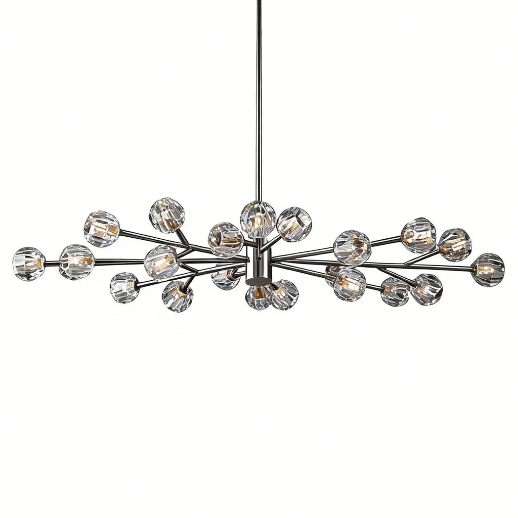 Hand-Cut Crystal Orb Branching Chandelier by Bling Lighting Studio