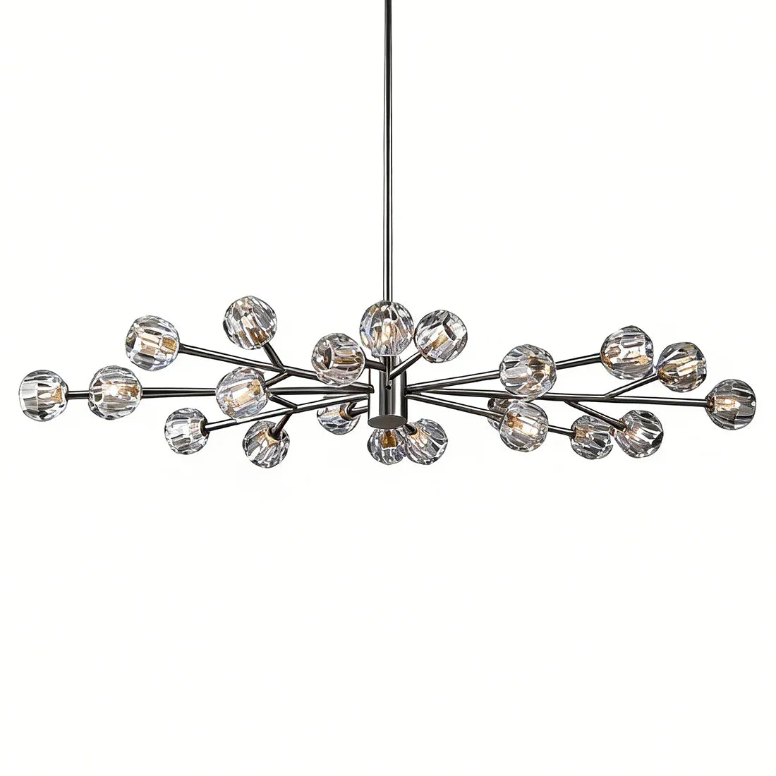 Hand-Cut Crystal Orb Branching Chandelier by Bling Lighting Studio