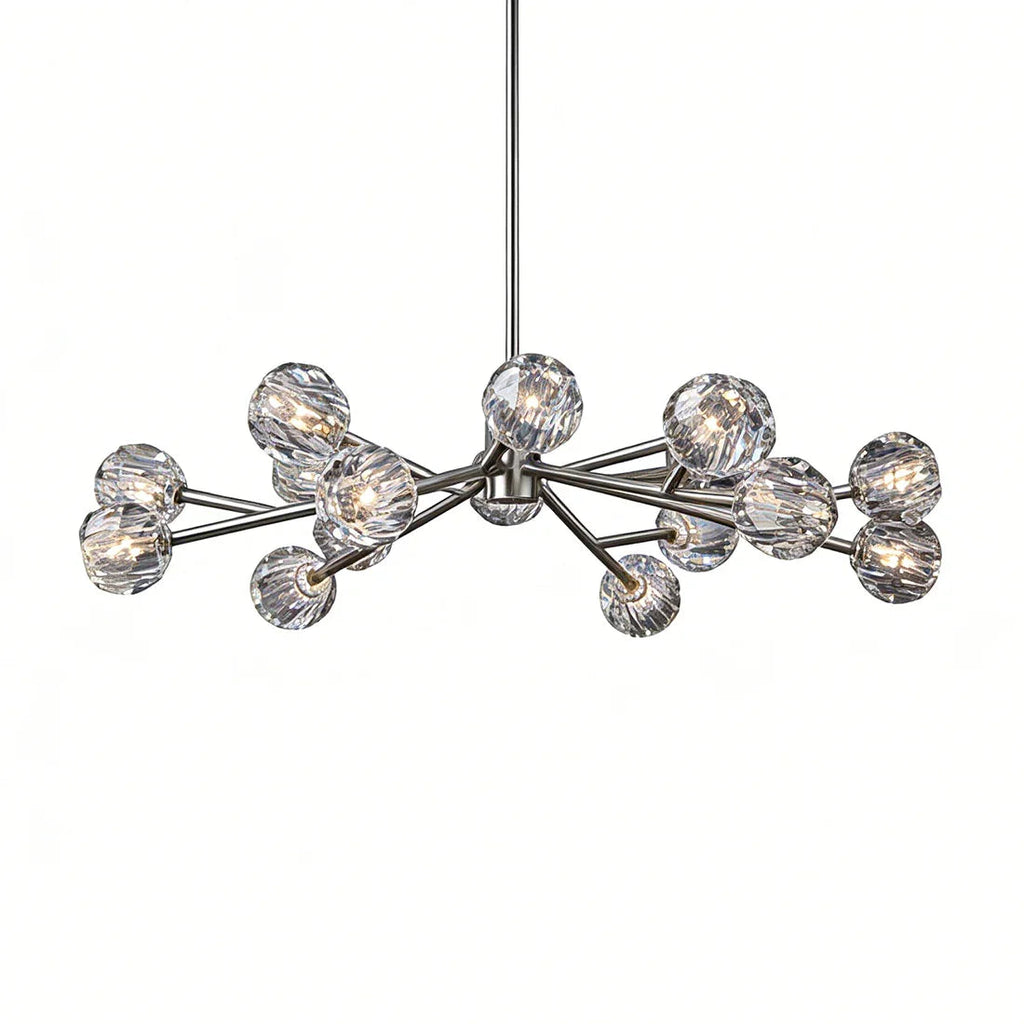 Hand-Cut Crystal Orb Branching Chandelier by Bling Lighting Studio