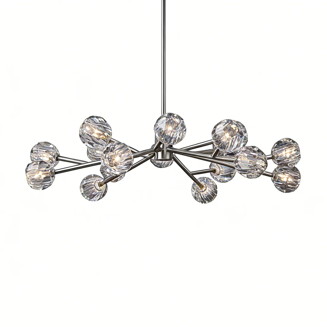 Hand-Cut Crystal Orb Branching Chandelier by Bling Lighting Studio