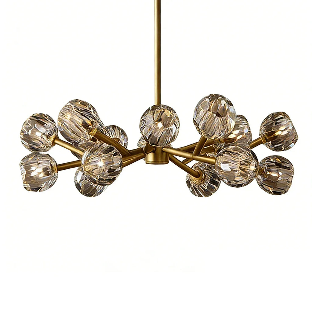 Hand-Cut Crystal Orb Branching Chandelier by Bling Lighting Studio