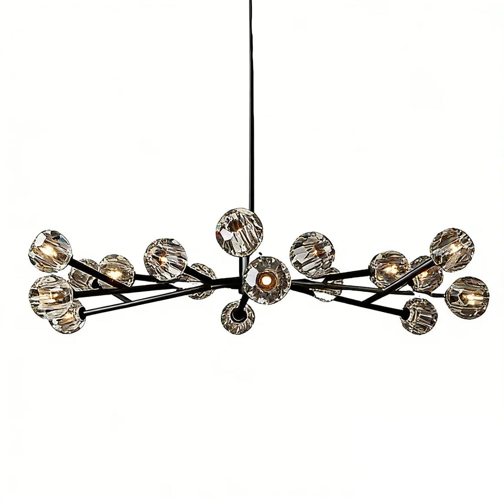 Hand-Cut Crystal Orb Branching Chandelier by Bling Lighting Studio