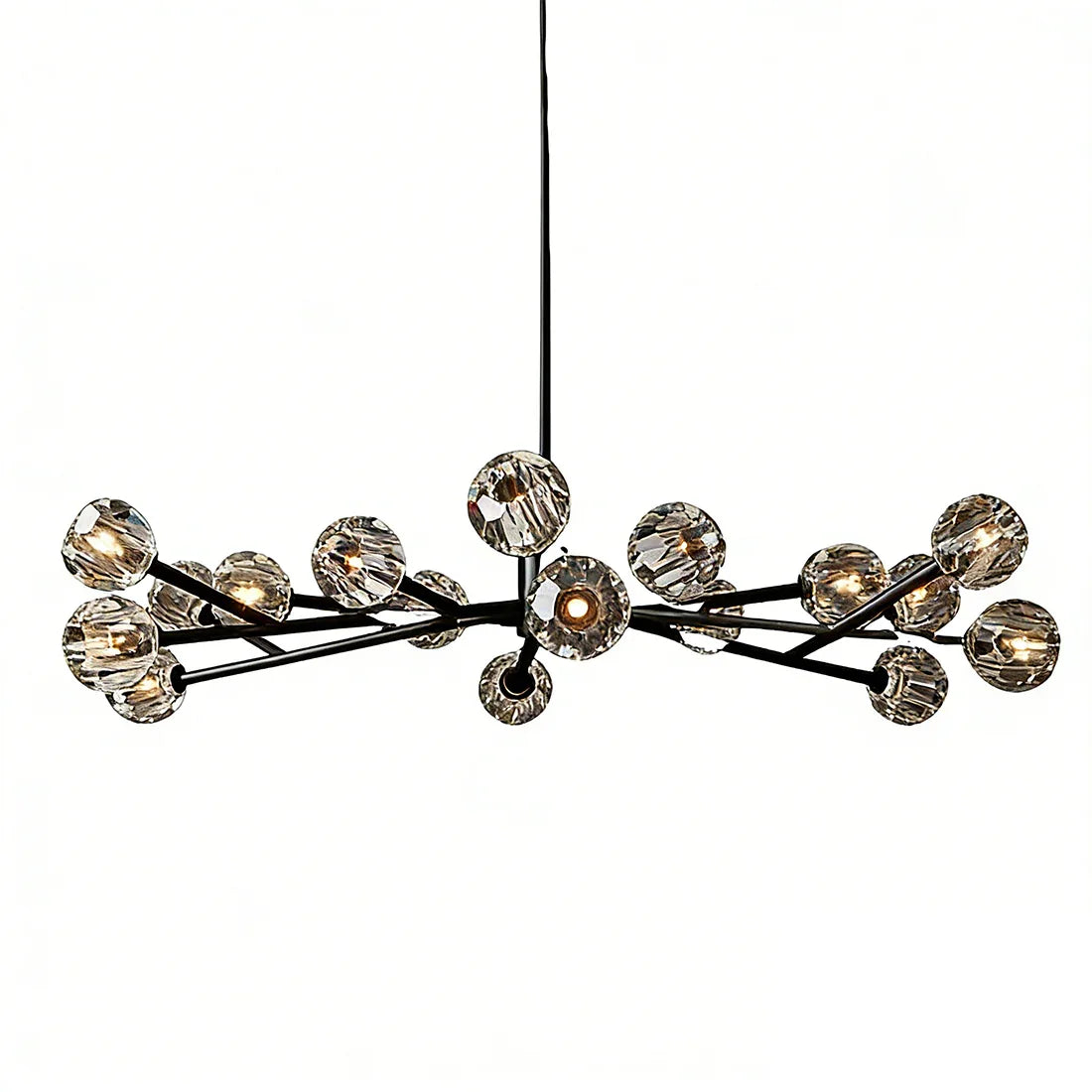 Hand-Cut Crystal Orb Branching Chandelier by Bling Lighting Studio