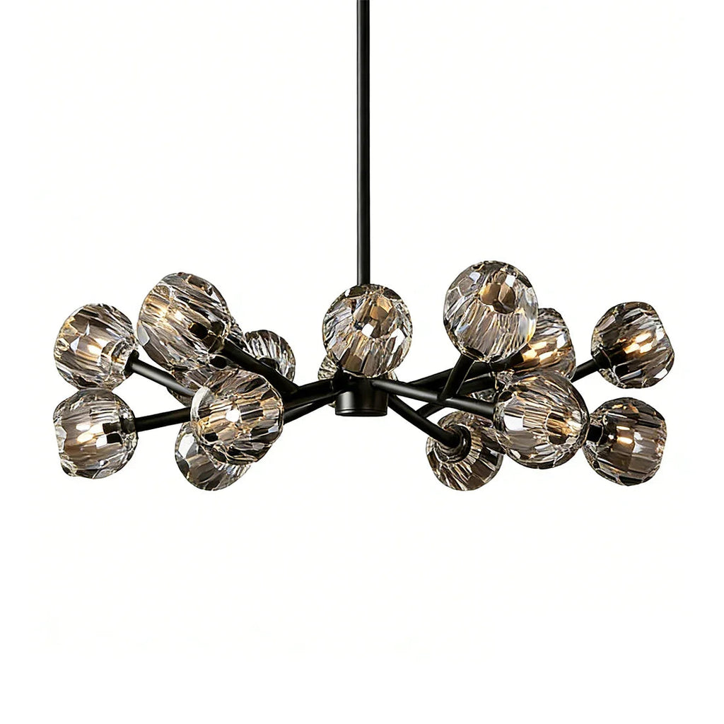 Hand-Cut Crystal Orb Branching Chandelier by Bling Lighting Studio