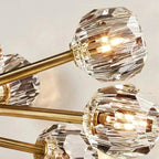 Hand-Cut Crystal Orb Branching Chandelier by Bling Lighting Studio