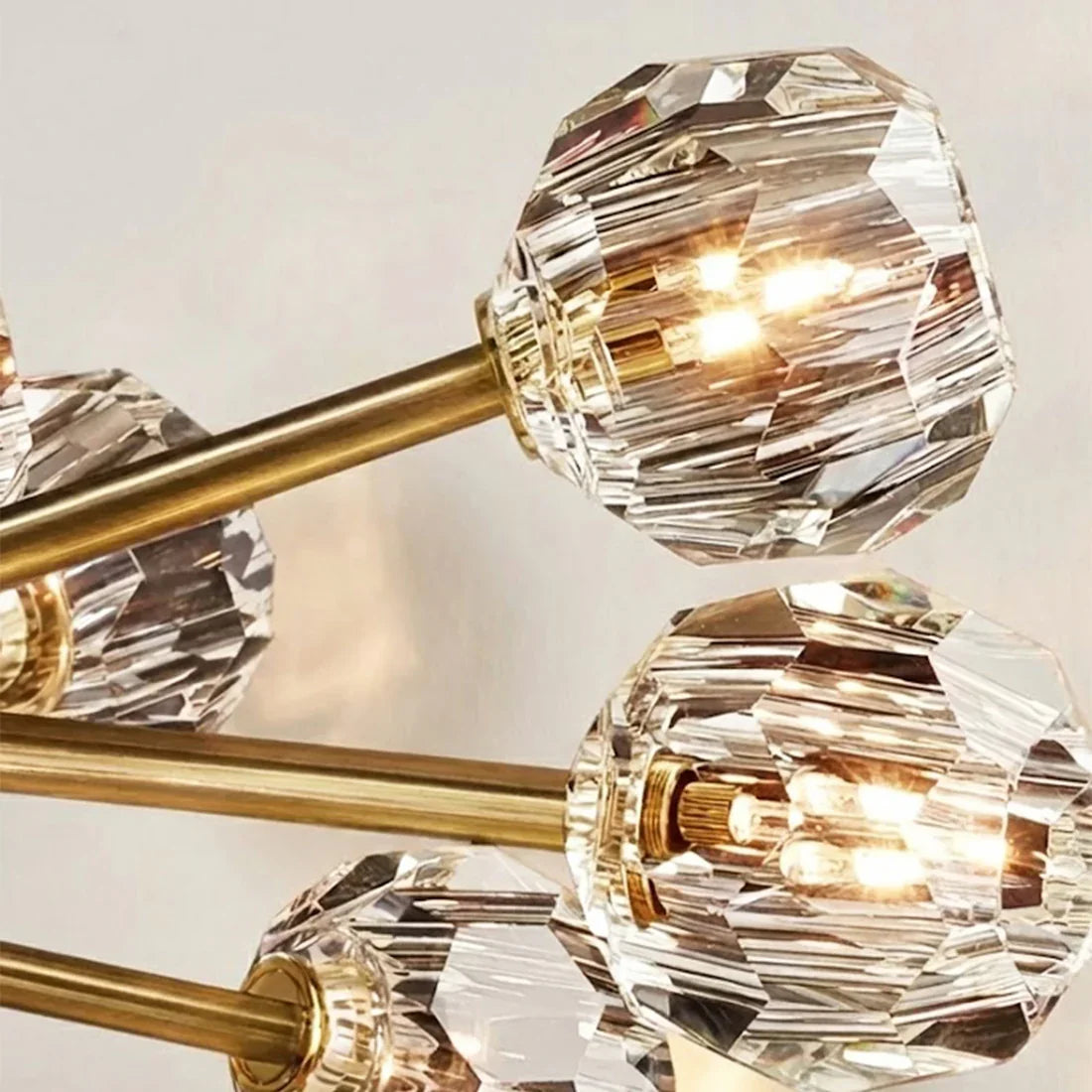 Hand-Cut Crystal Orb Branching Chandelier by Bling Lighting Studio